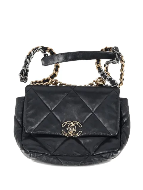 CHANEL Pre-Owned quilted flap leather bag Black NAPPUGBBA462910W