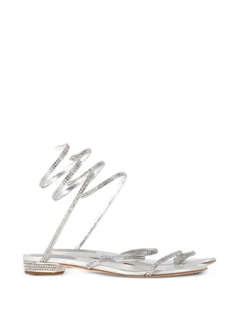 René Caovilla Cleo spiral leather sandals Silver NAPPUGBSH453522W