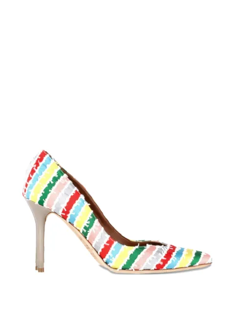 Malone Souliers Brenda striped pointed pumps White NAPPUGBSH425239W