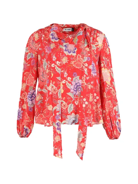 Rixo Azra floral-print blouse Red NAPPUGBCL410256W