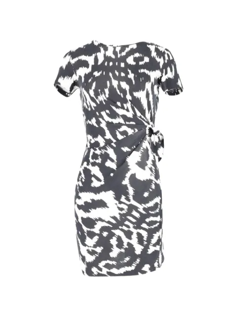 Diane Von Furstenberg Vintage Side-tie print dress Black TONPUGBCL210578W