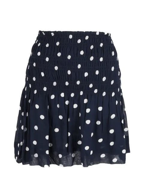 GANNI polka-dot smocked skirt Blue TONPUGBCL283895W