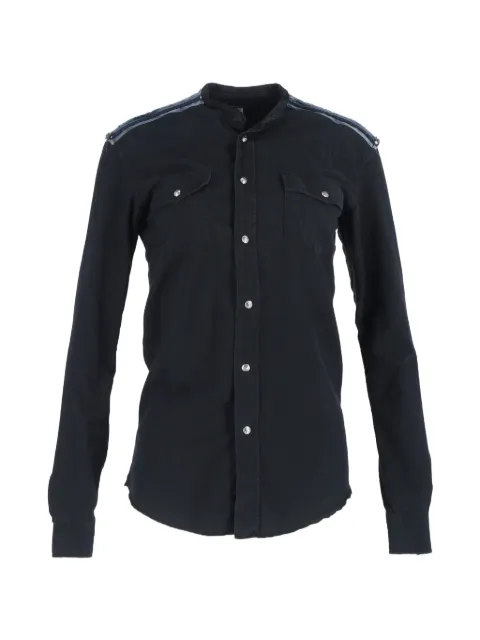 Balmain Pre-Owned shoulder-detail long -sleeve shirt Black NAPPUGBCL461436W