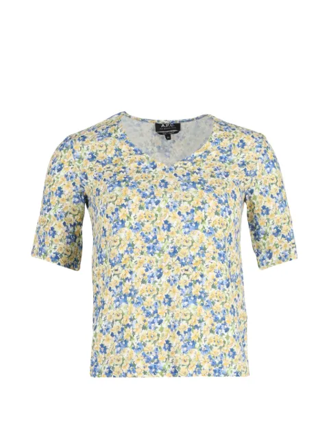 A.P.C. V-neck floral print blouse Yellow TONPUGBCL372890W