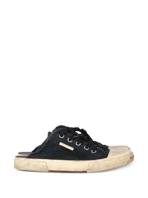 Balenciaga Pre-Owned Paris distressed open-back trainers Black NAPPUGBSH461957W