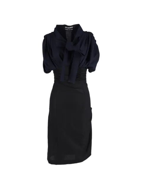 Jacquemus Pre-Owned ribbon-detail midi dress Black NAPPUGBCL403459W