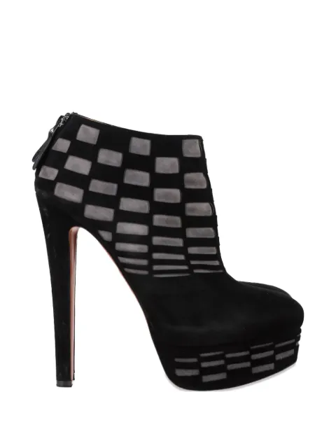 Alaïa Pre-Owned Laser cut platform ankle boots Black NAPPUGBSH460925W