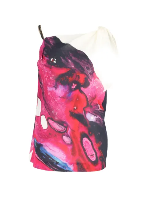 Escada Pre-Owned chain-detail printed blouse Pink TONPUGBCL377104W