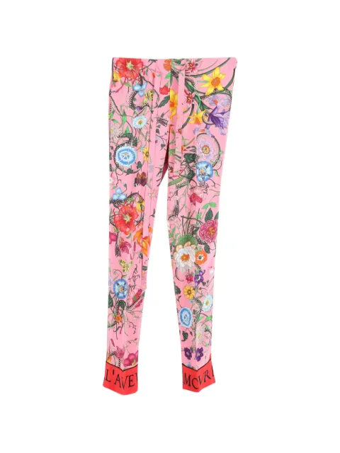 Gucci Pre-Owned flora print snake trousers Pink NAPPUGBCL368433W