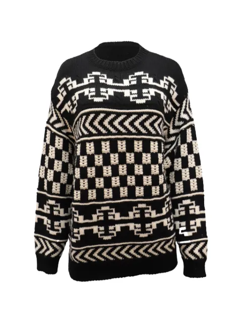 Alanui Aztec print wool sweater Black NAPPUGBCL105470W