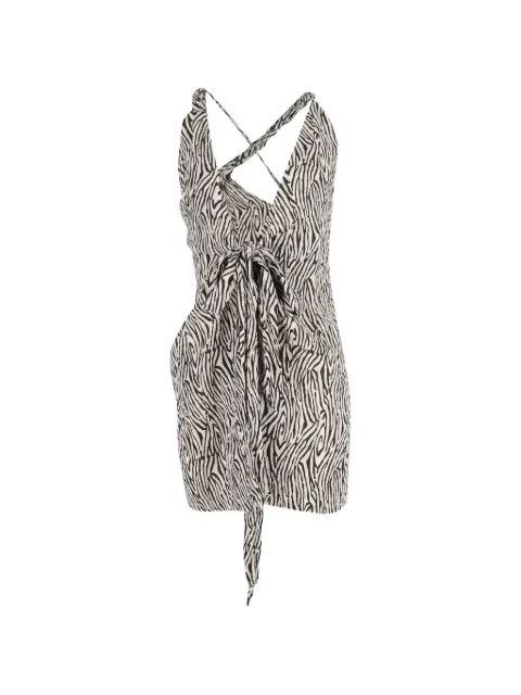 Nanushka wrap crinkled mini dress Neutrals TONPUGBCL283216W