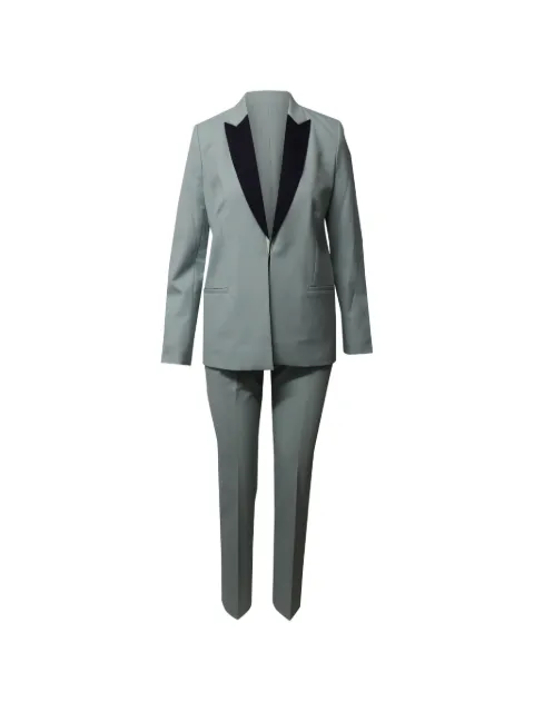 Victoria Beckham contrast-lapel suit Grey NAPPUGBCL126046W
