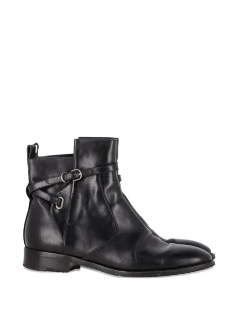 Balenciaga Pre-Owned Papier buckle-strap ankle boots Black NAPPUGBSH447412W