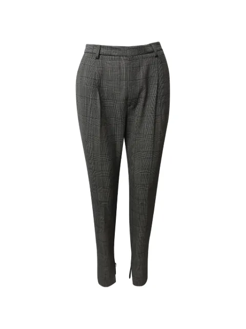 Saint Laurent Pre-Owned checked slim-leg trousers Grey NAPPUGBCL113658W