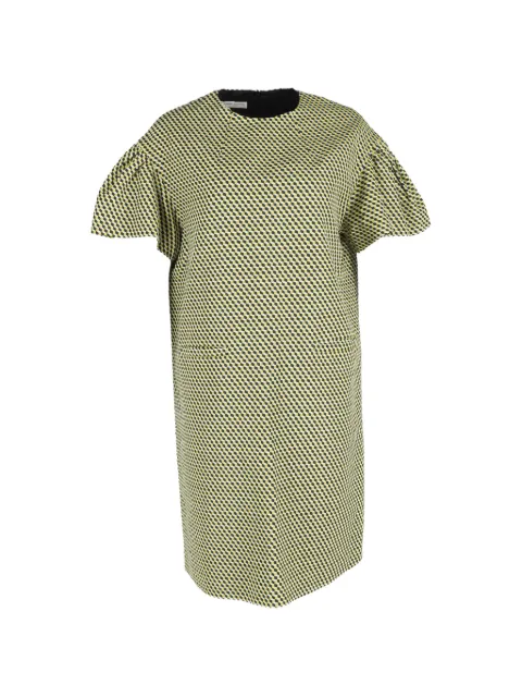 Dries Van Noten Pre-Owned geometric-pattern mini dress Yellow NAPPUGBCL457288W