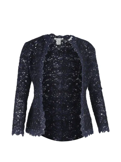 Oscar de la Renta Pre-Owned embroidered sequin jacket Blue NAPPUGBCL453159W