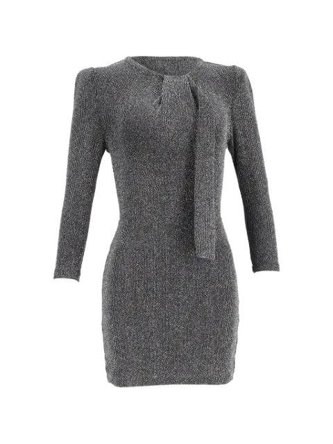 IRO tie-neck long-sleeve mini dress Grey TONPUGBCL425241W