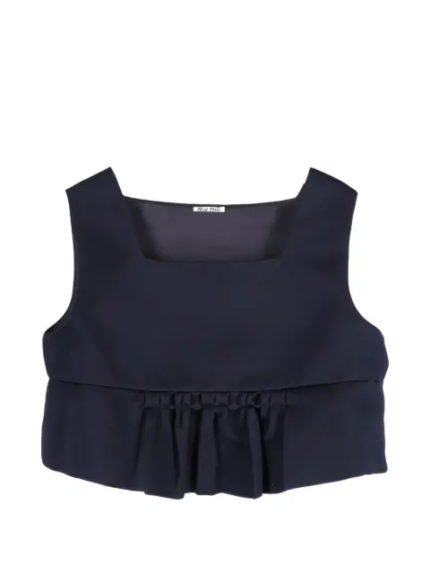 Miu Miu Pre-Owned ruffle-detail cropped top Blue NAPPUGBCL368805W