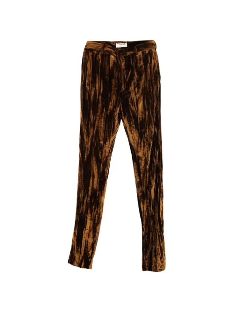 Saint Laurent Pre-Owned textured trousers Brown NAPPUGBCL369822W