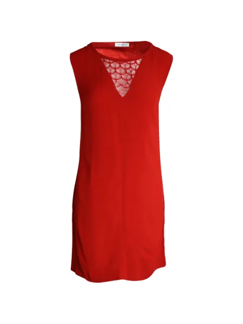 SANDRO lace-trimmed V-neck dress Red TONPUGBCL288302W