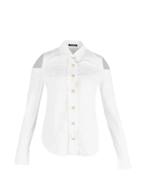 Balmain Pre-Owned cut-out buttoned shirt White NAPPUGBCL376358W