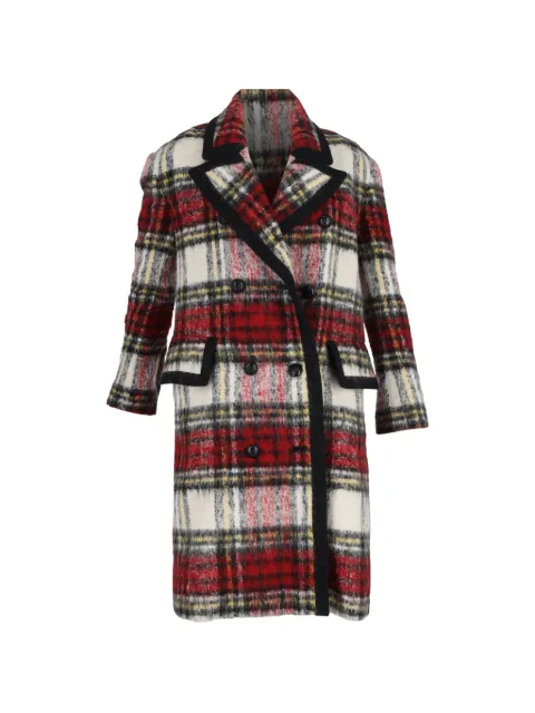 Burberry Pre-Owned plaid-pattern double-breasted coat Red NAPPUGBCL425268W