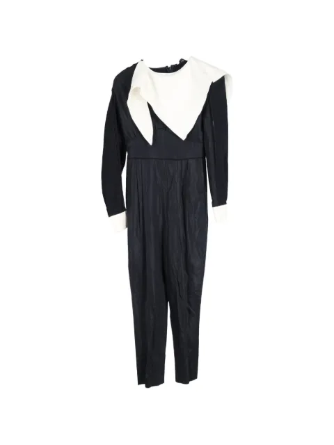 Fendi Pre-Owned scarf-detail long-sleeve jumpsuit Black NAPPUGBCL425177W