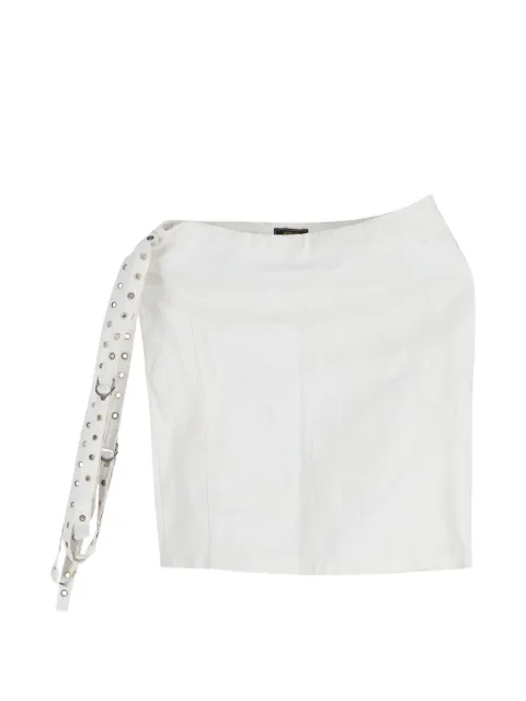 Versace Pre-Owned eyelet-detail belt mini skirt White NAPPUGBCL279687W