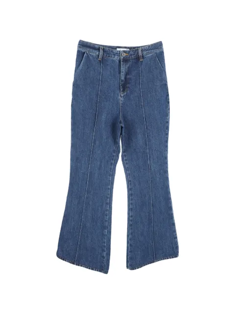 Self-Portrait button-fastening flared jeans Blue NAPPUGBCL457004W