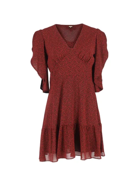 Michael Kors Vintage cascade-sleeve print dress Red NAPPUGBCL462141W
