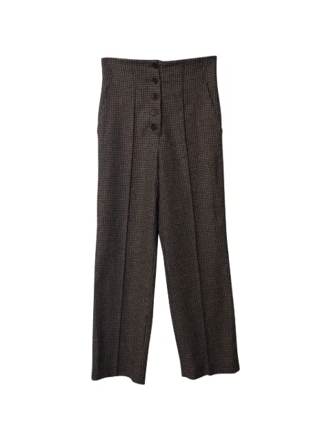 Nanushka houndstooth-pattern button trousers Brown NAPPUGBCL204599W
