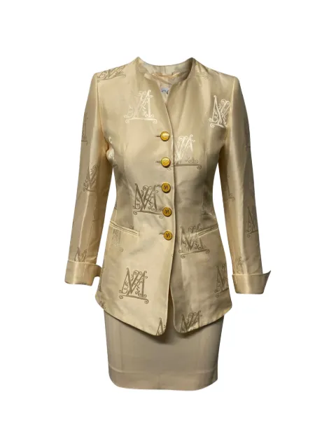 Escada Pre-Owned x Margaretha Ley single-breasted skirt suit Neutrals NAPPUGBCL086614W