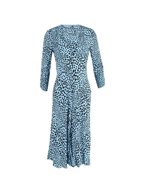 Rixo Katie leopard-print dress Blue NAPPUGBCL410257W