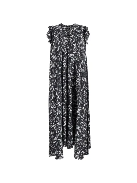 Balenciaga Pre-Owned 2020 floral-print midi dress Black NAPPUGBCL400770W