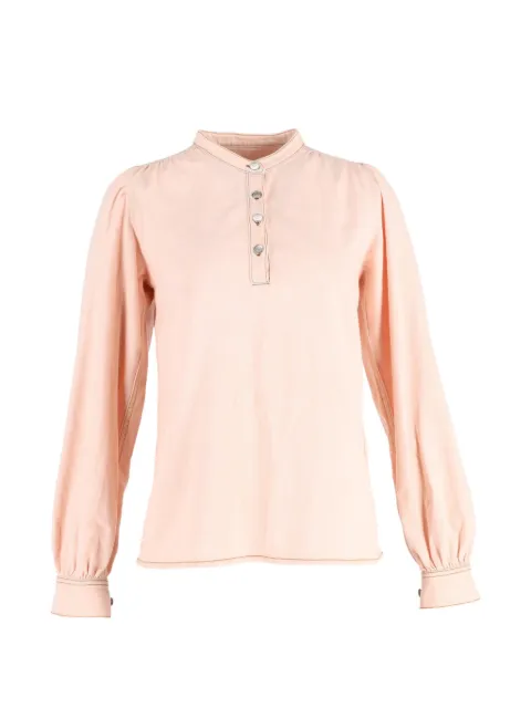 GANNI buttoned long-sleeve top Pink NAPPUGBCL410401W