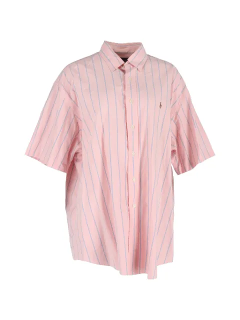 Ralph Lauren Vintage vertical stripe-pattern short-sleeve shirt Pink TONPUGBCL456766W