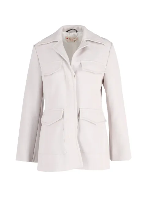 Marni Pre-Owned collared flap-pocket coat Neutrals NAPPUGBCL266922W