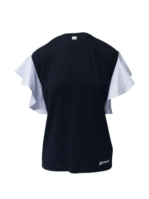 Burberry Pre-Owned ruffled-sleeve oversized T-shirt Black NAPPUGBCL206266W