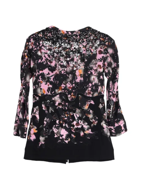 Bottega Veneta Pre-Owned sequin-embellished printed blouse Black NAPPUGBCL292734W