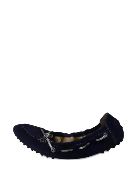 Tod's Vintage Scrunch bow ballerinas Blue NAPPUGBSH230841W
