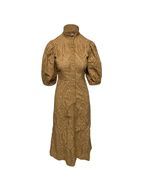 GANNI eyelet crystal dress Brown NAPPUGBCL094188W