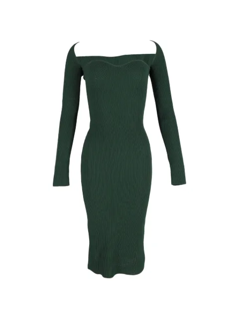 KHAITE Pre-Owned Beth ribbed-knit midi dress Green NAPPUGBCL368677W