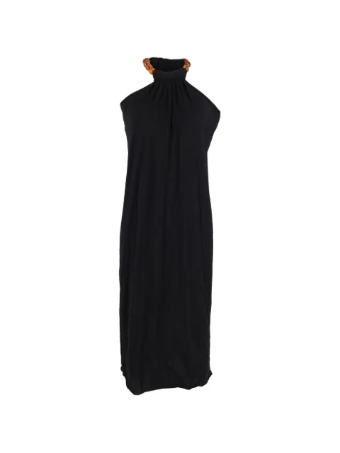 Jil Sander Pre-Owned beaded-strap halter dress Black NAPPUGBCL337491W