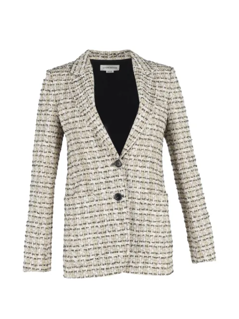 Victoria Beckham single-breasted cotton tweed blazer Neutrals NAPPUGBCL457309W