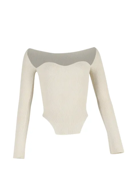 KHAITE Pre-Owned Maddy knitted off-shoulder top Neutrals NAPPUGBCL459924W