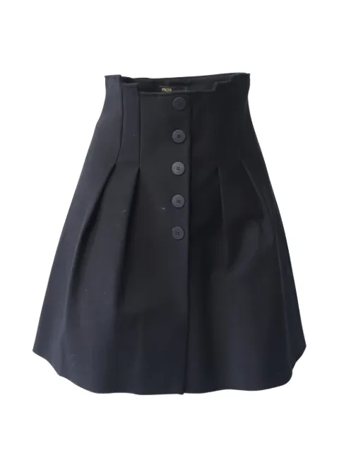 Maje button pleated skirt Black NAPPUGBCL195322W