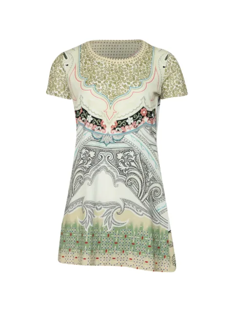 Etro Vintage short-sleeve print dress Neutrals NAPPUGBCL138322W