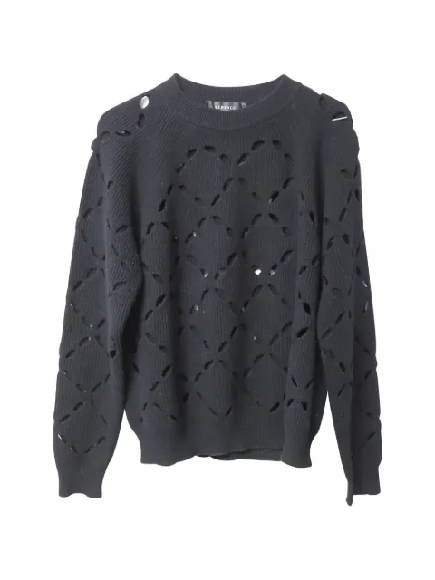 Versace Pre-Owned cut-out detail crew-neck sweater Black MRPPUGBCL137506M