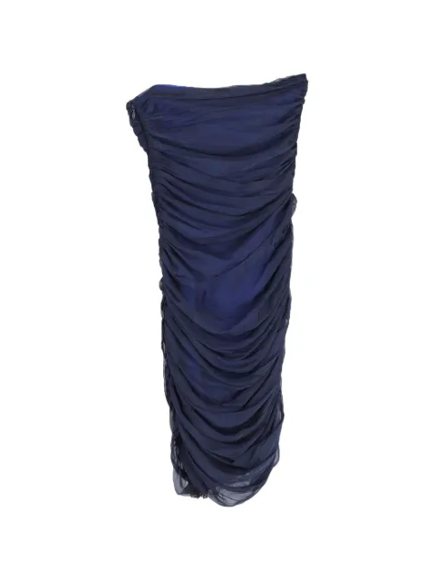 Diane Von Furstenberg Vintage strapless ruched midi dress Blue NAPPUGBCL240744W