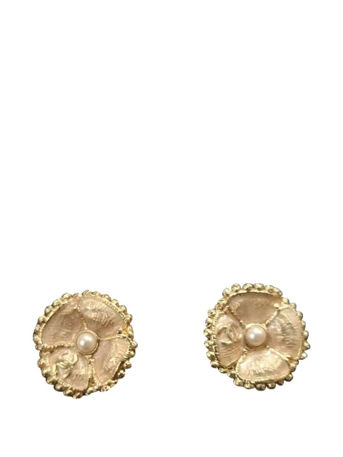 CHANEL Pre-Owned Classic CC Camellia earrings Gold NAPPUGBJE462908W